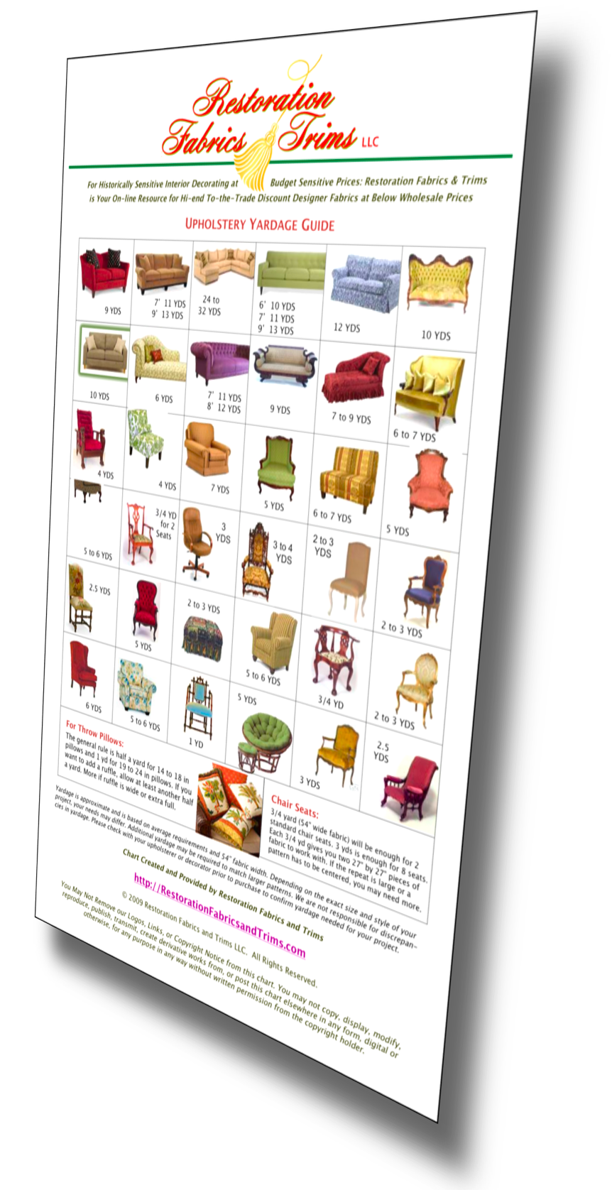 Restoration Fabrics & Trims Upholstery Chart Picture